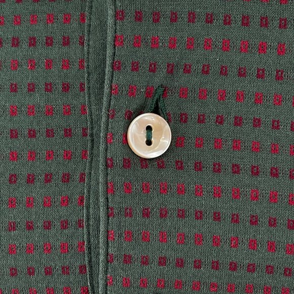 Men's Jeff Rose Polo Shirt Size XL Made in Italy Mercerized Cotton Green Red - Picture 4 of 6